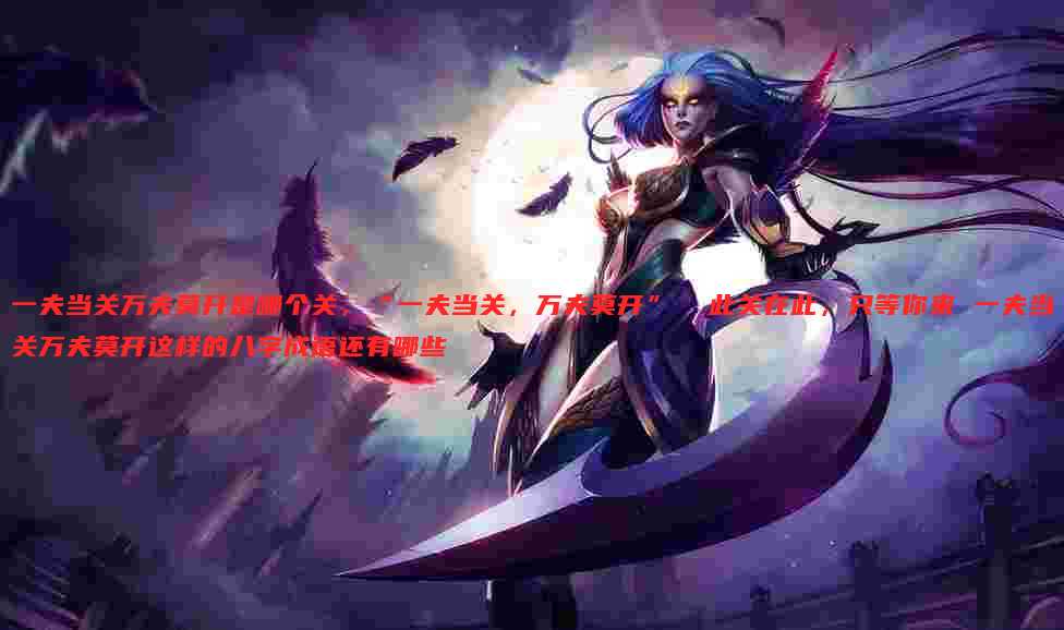 一夫当关万夫莫开是哪个关，“一夫当关，万夫莫开”  此关在此，只等你来 一夫当关万夫莫开这样的八字成语还有哪些